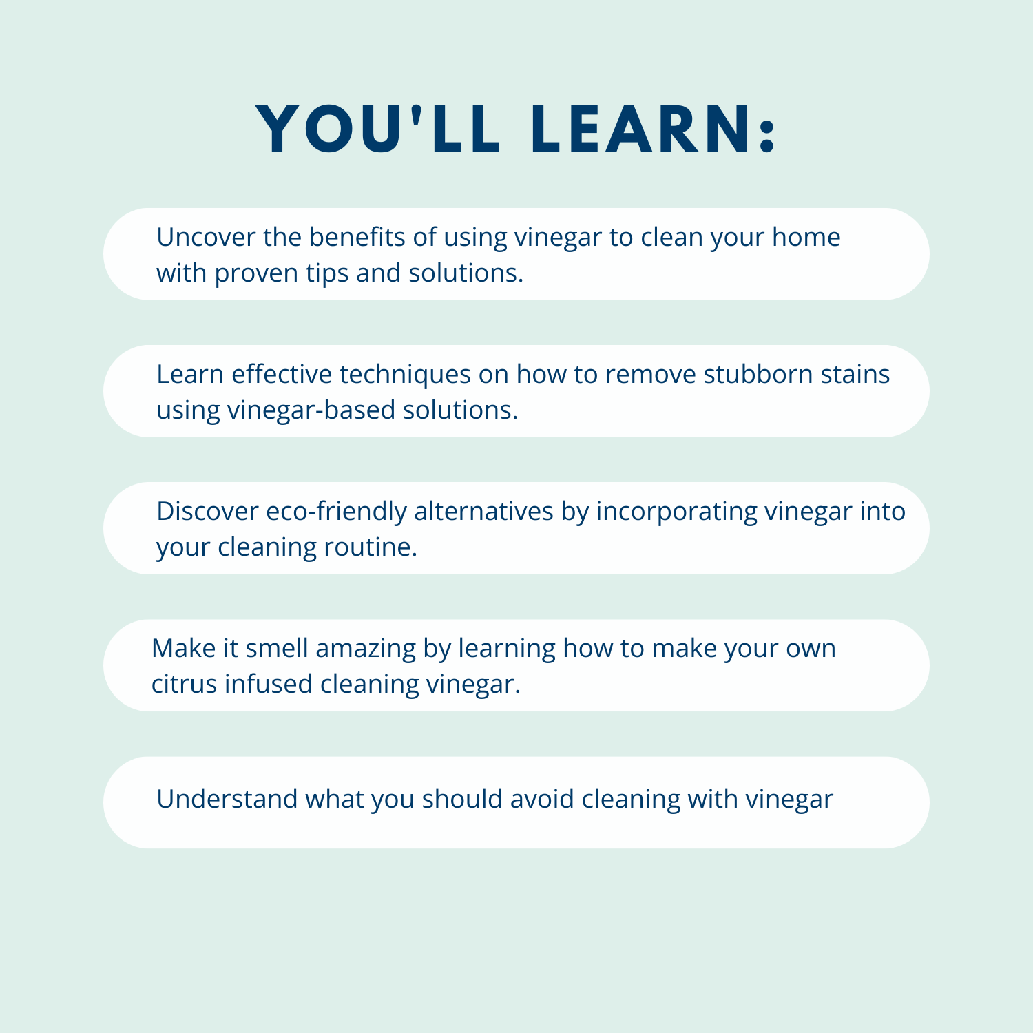 what you'll learn in vinegar cleaning tips guide
