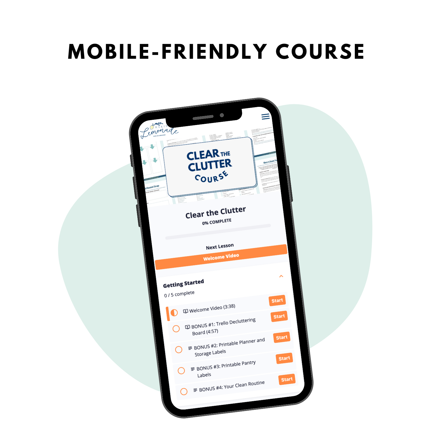 Decluttering and organizing online course