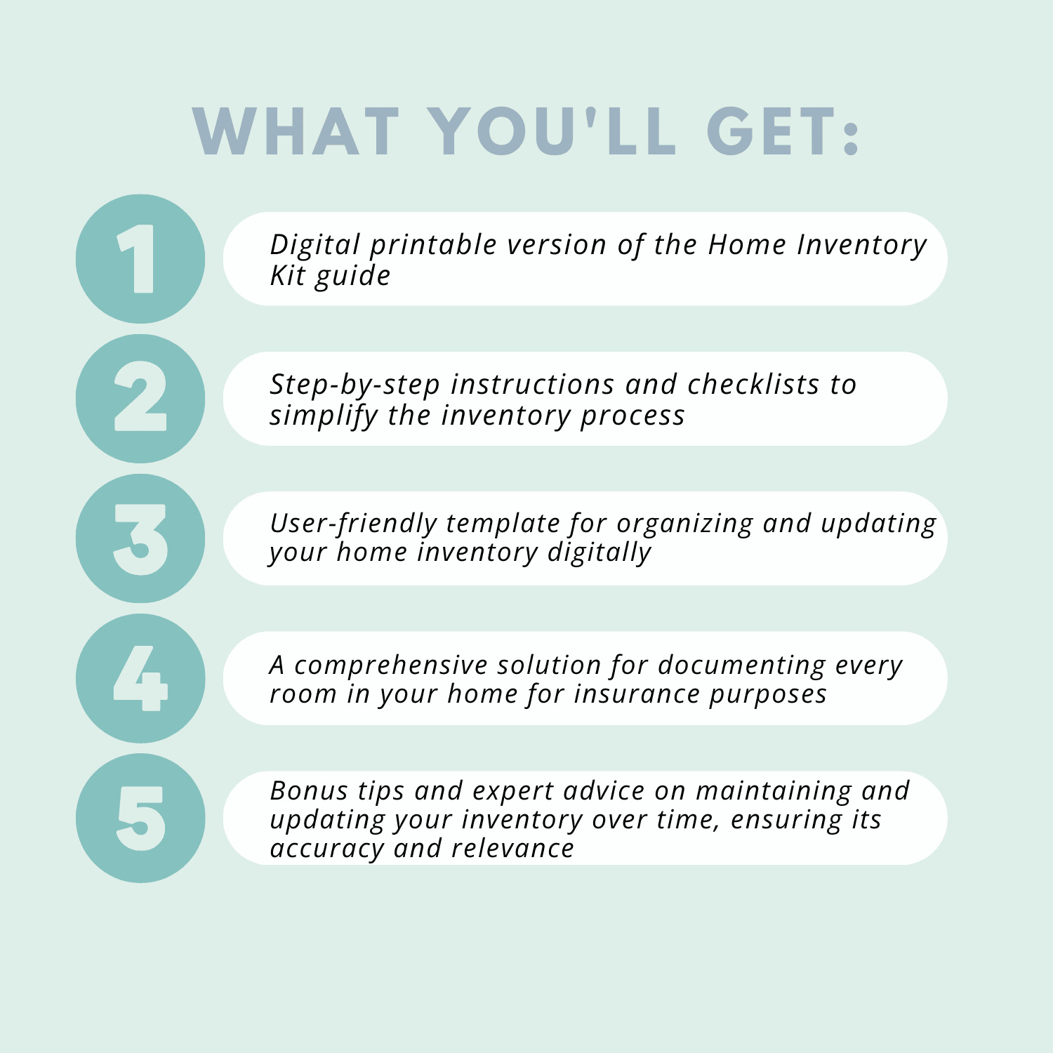 printable + digital home inventory kit for insurance mockup