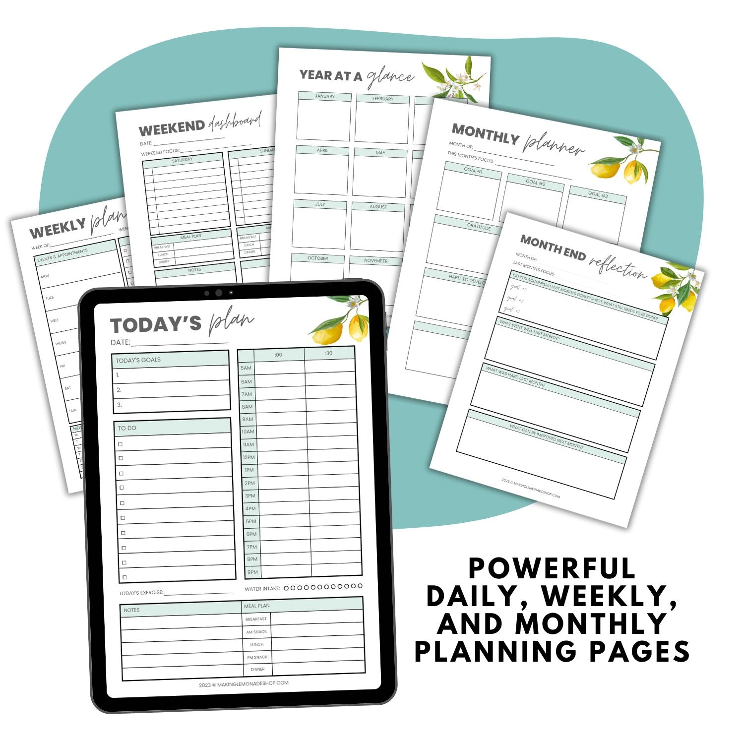 2025 Printable Planner (Lemons)