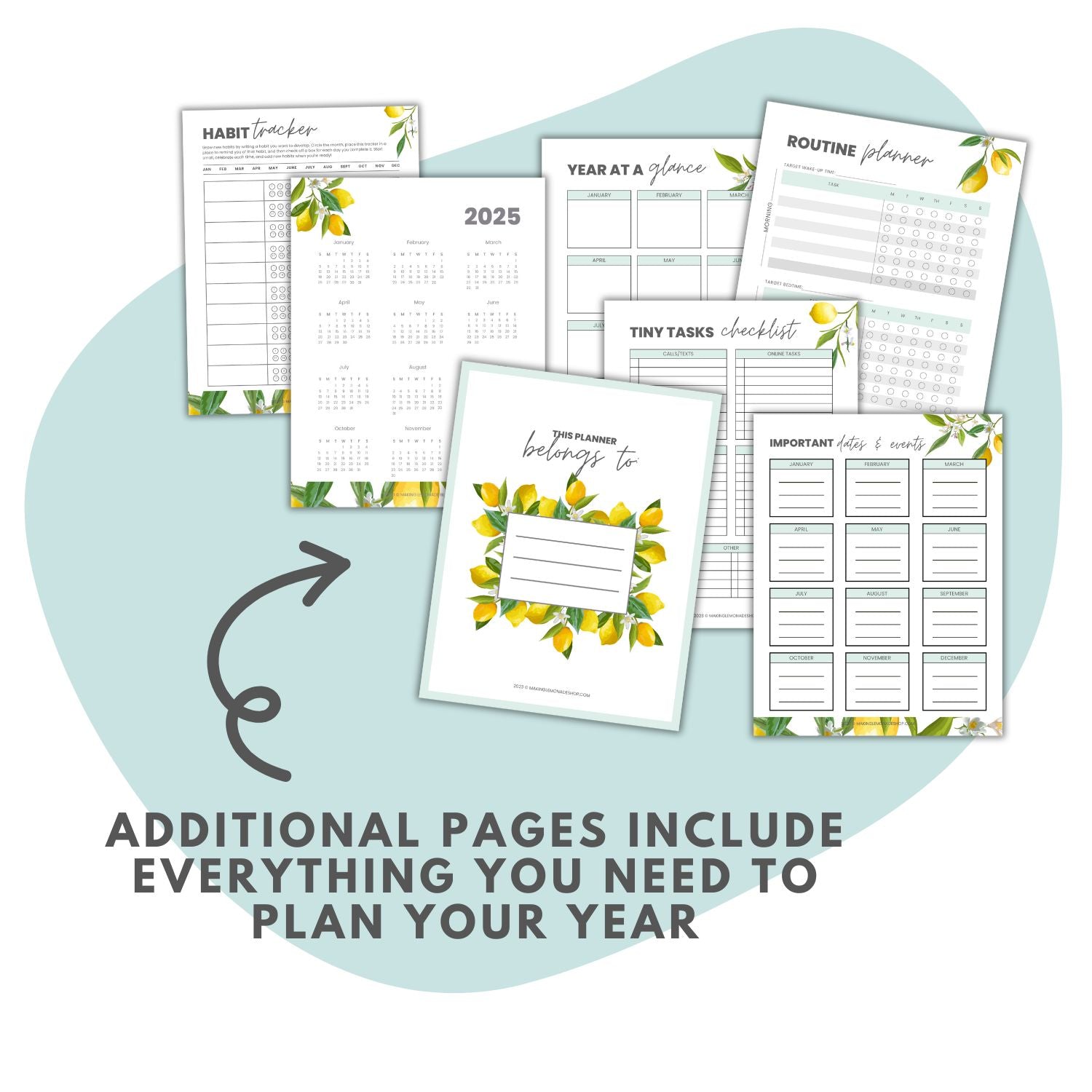 2025 Printable Planner (Lemons)