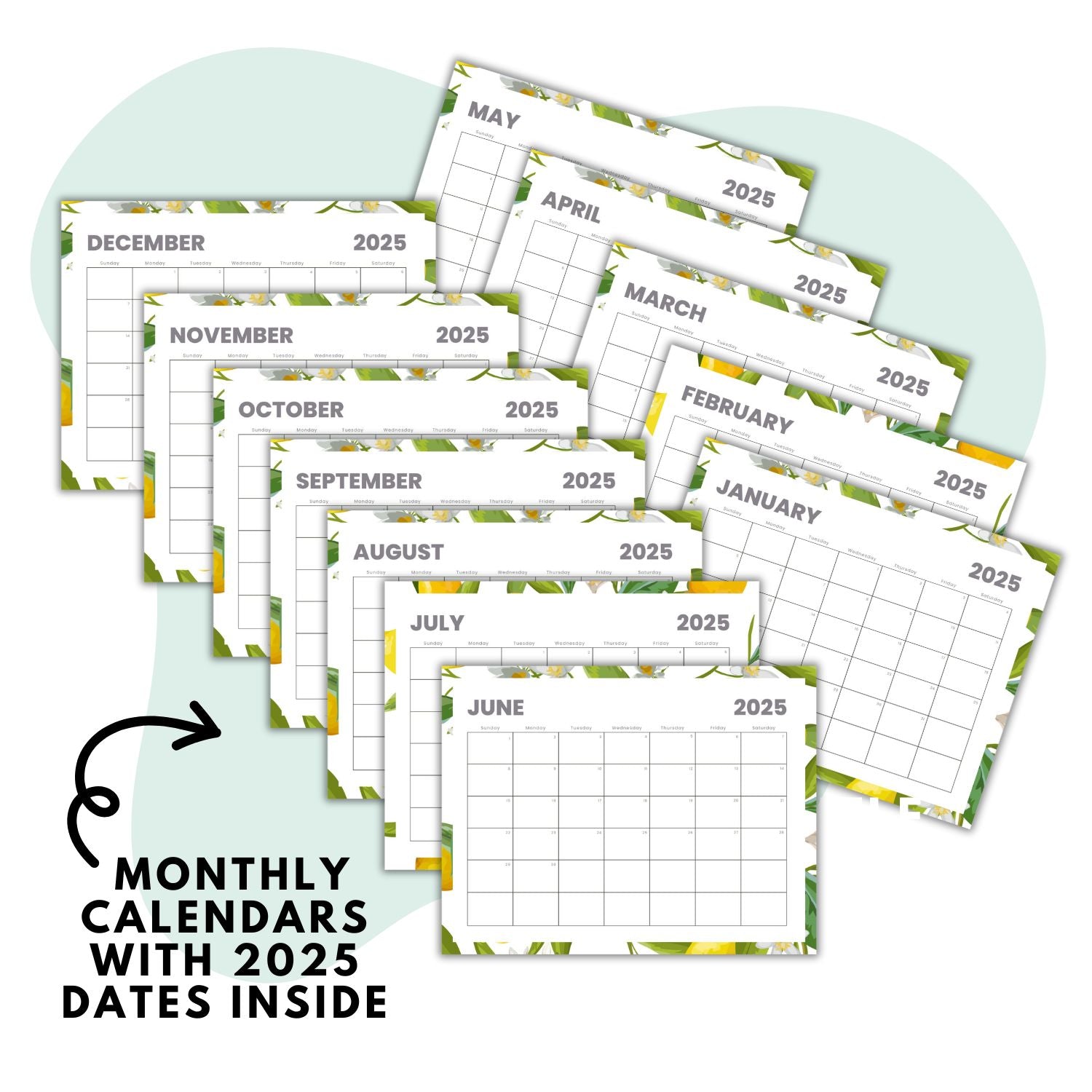 2025 Printable Planner (Lemons)