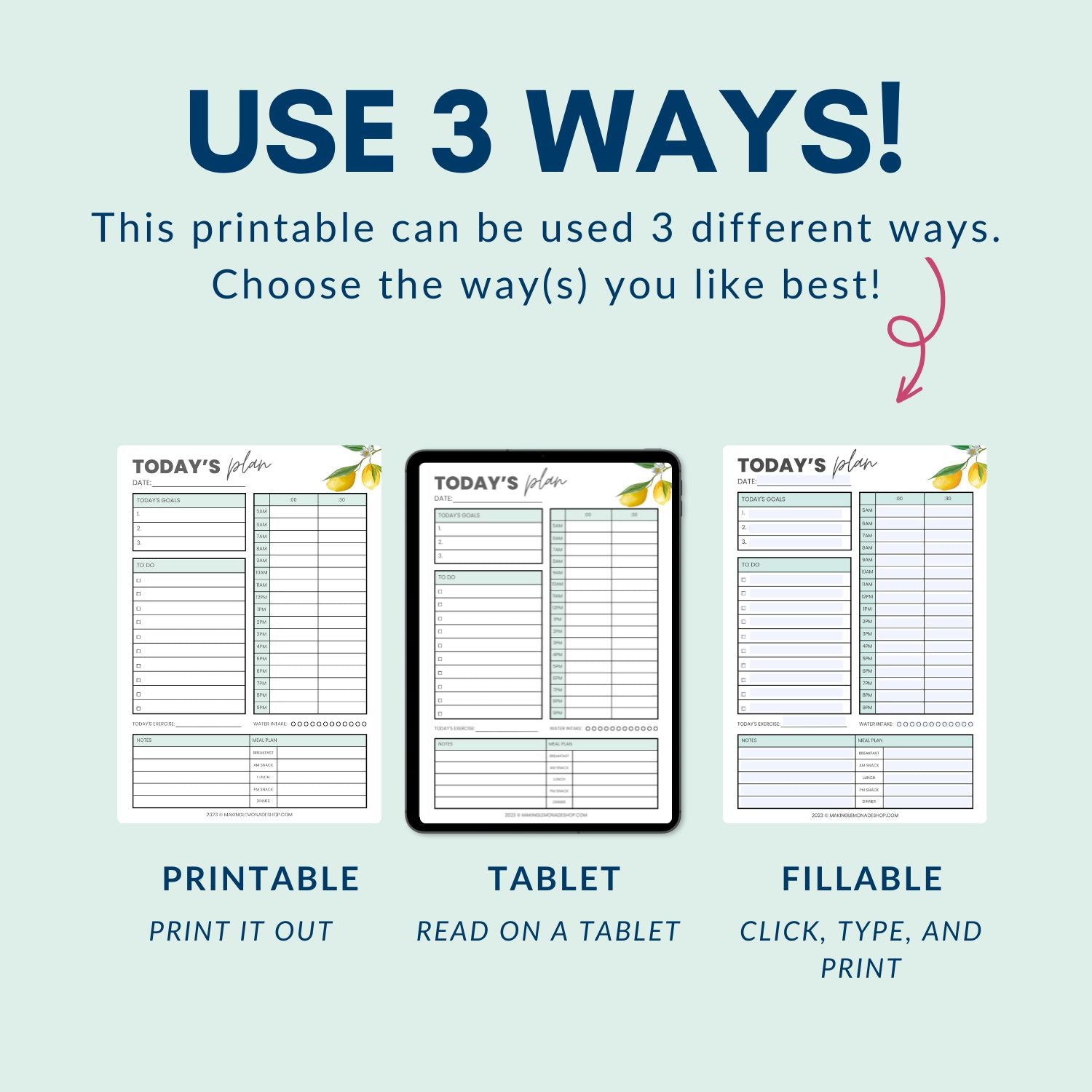 2025 Printable Planner (Lemons)
