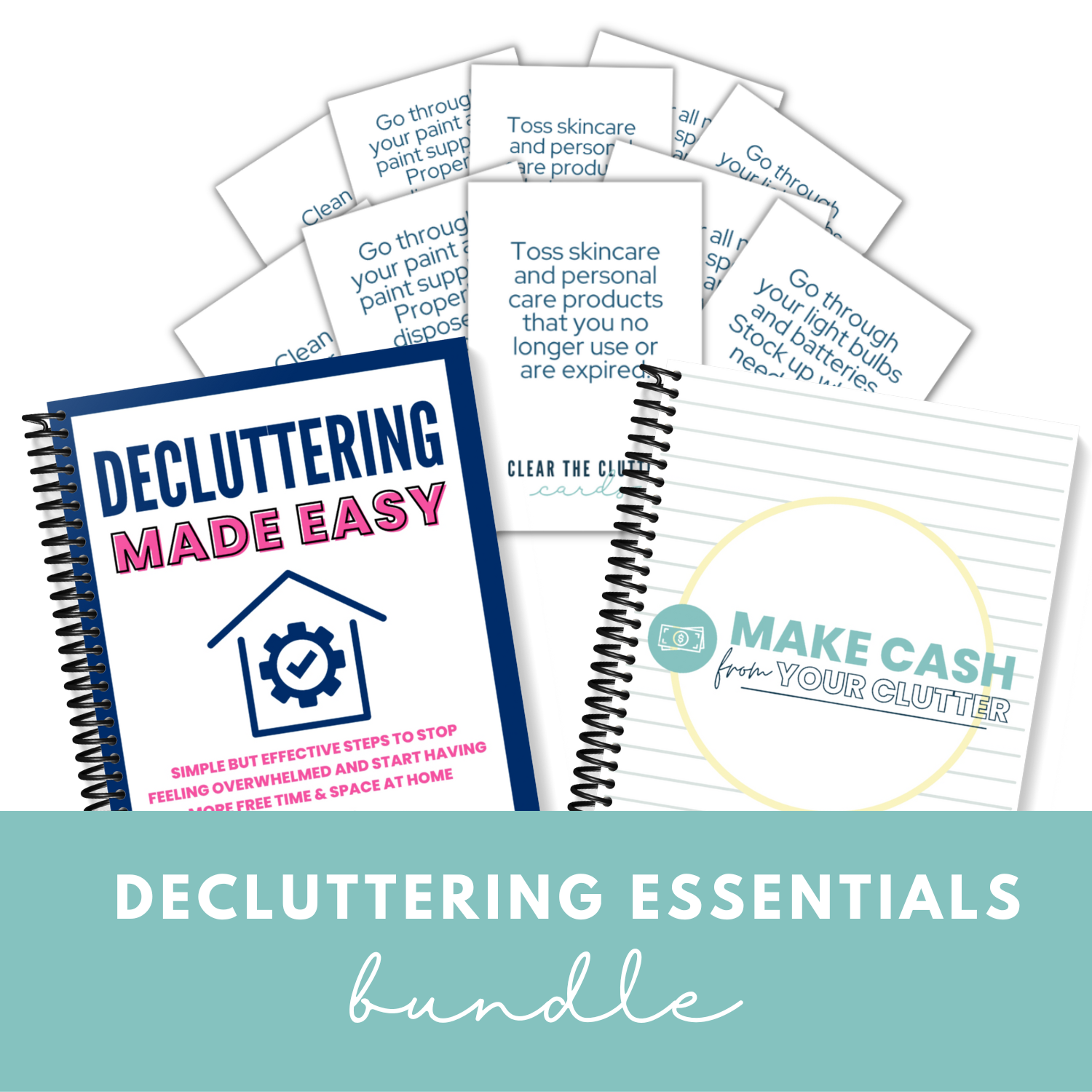 contents of the decluttering essentials bundle.