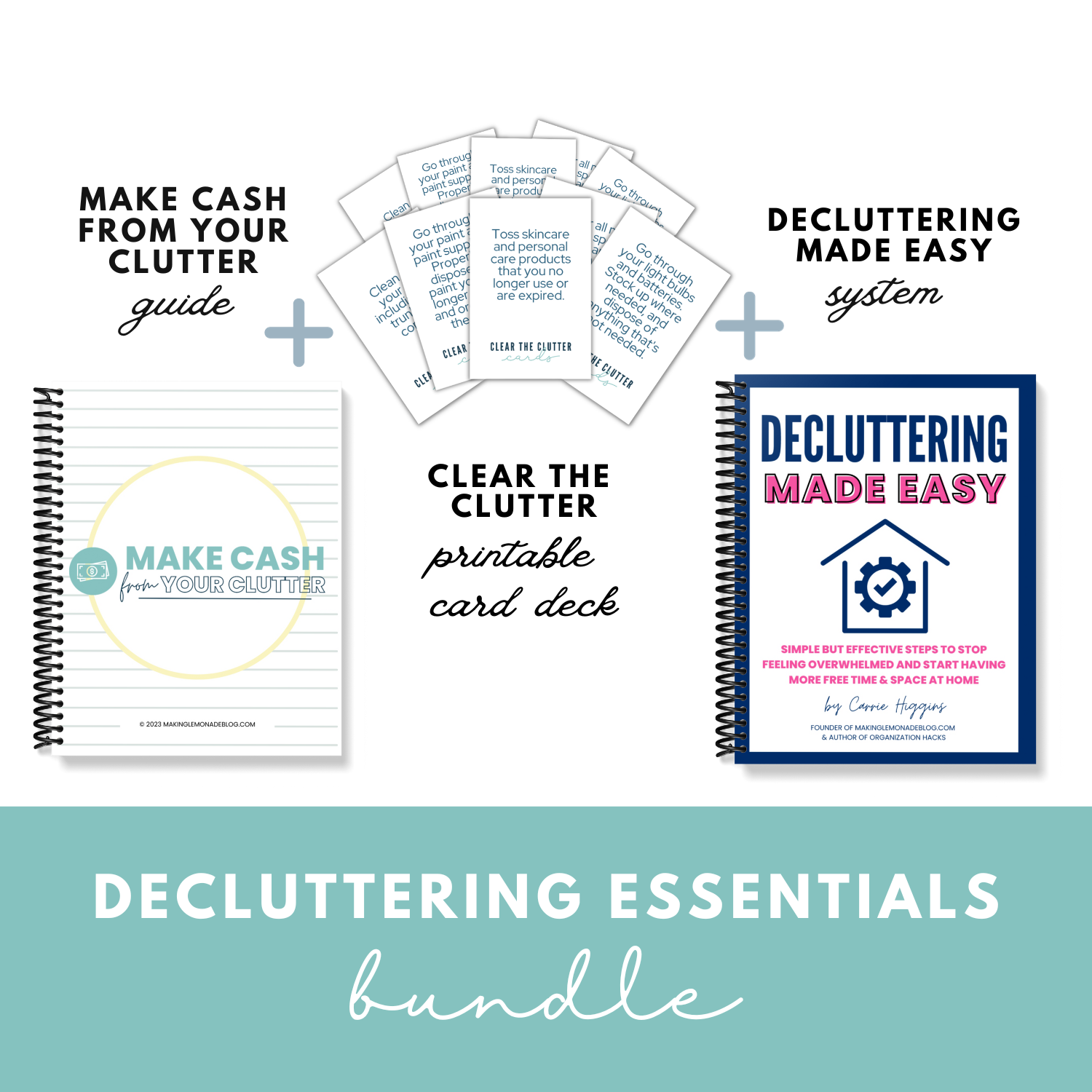 contents of the decluttering essentials bundle.
