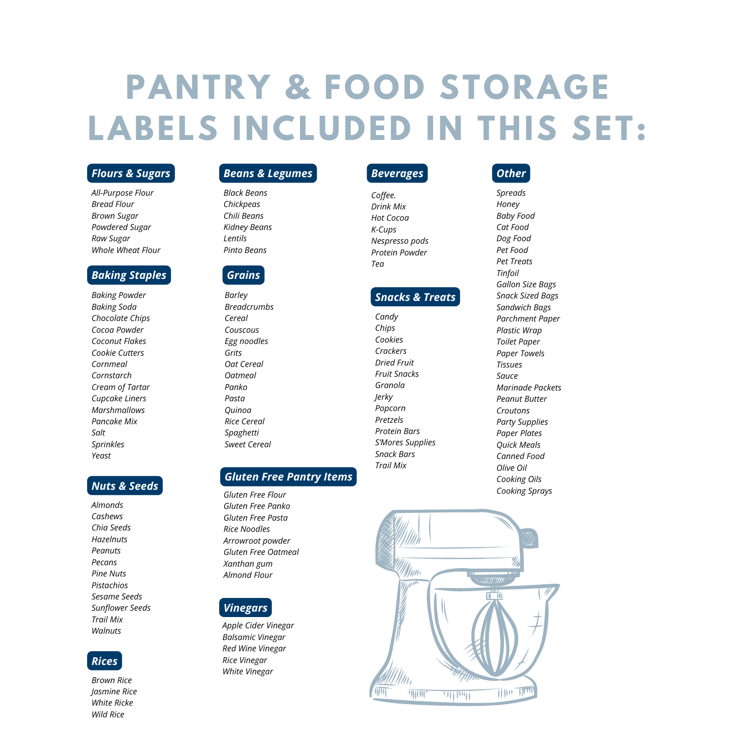 pretty printable pantry labels