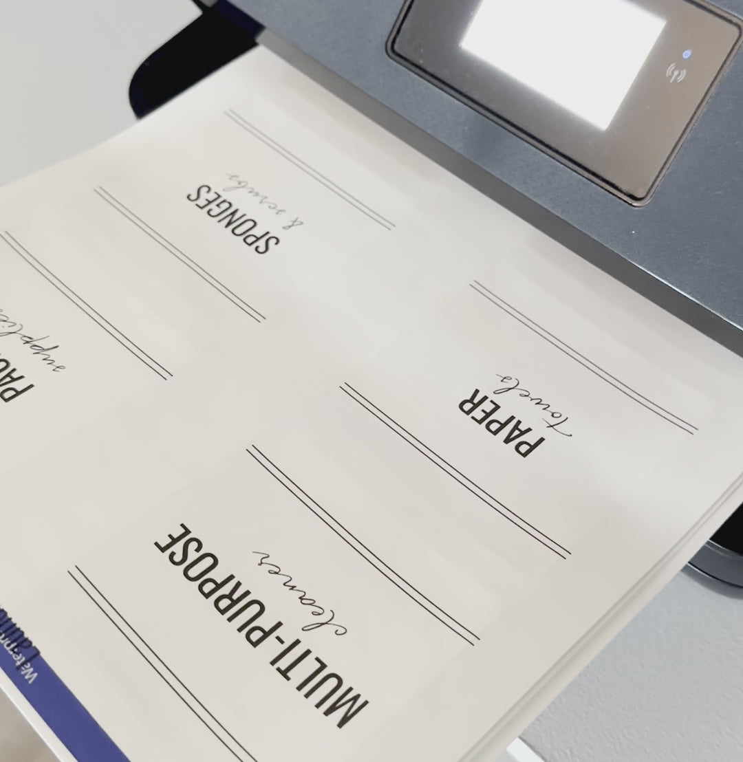 Video demo of printable home laundry label set for organizing
