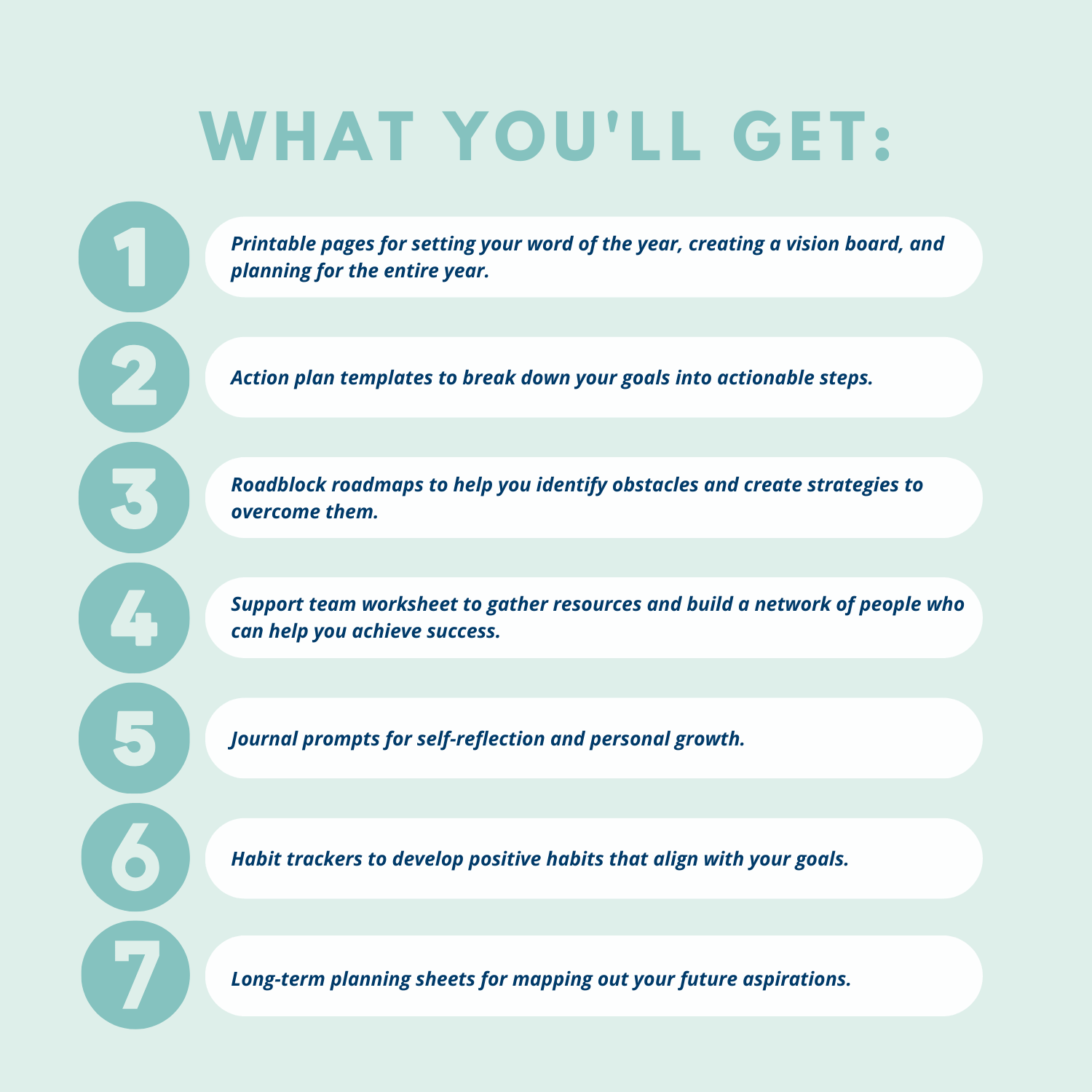Goal Getter: goal setting planner worksheets