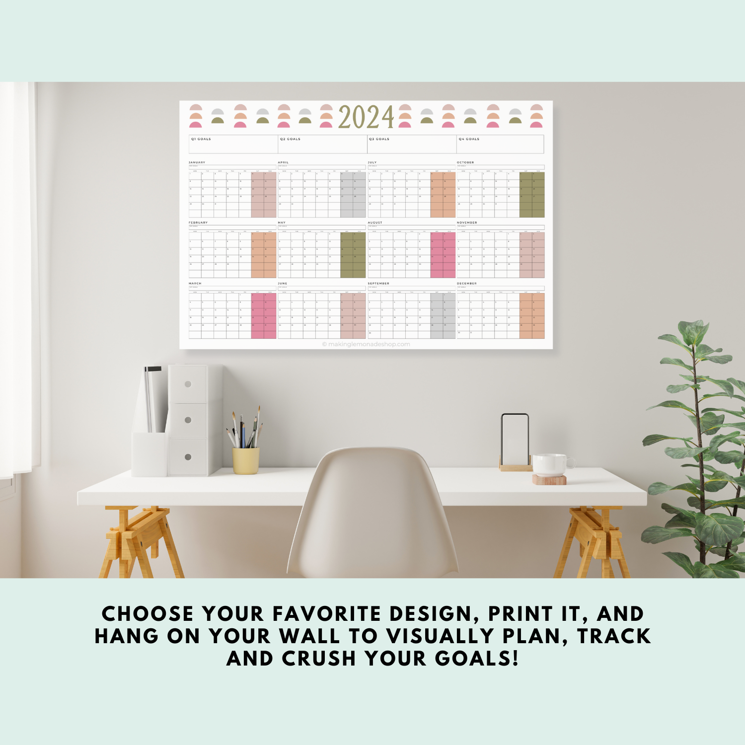 2024 large print wall calendar