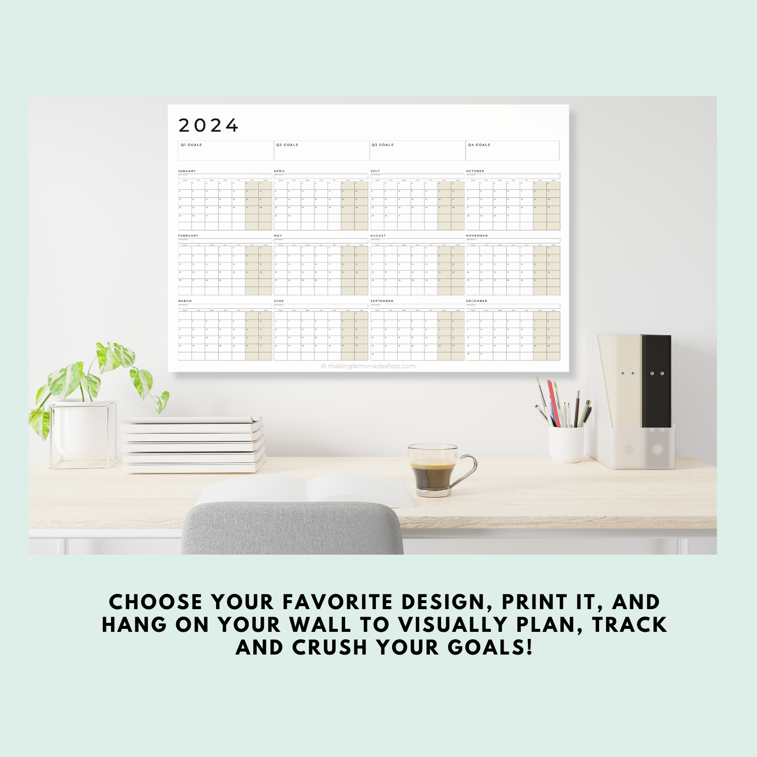 2024 large print wall calendar