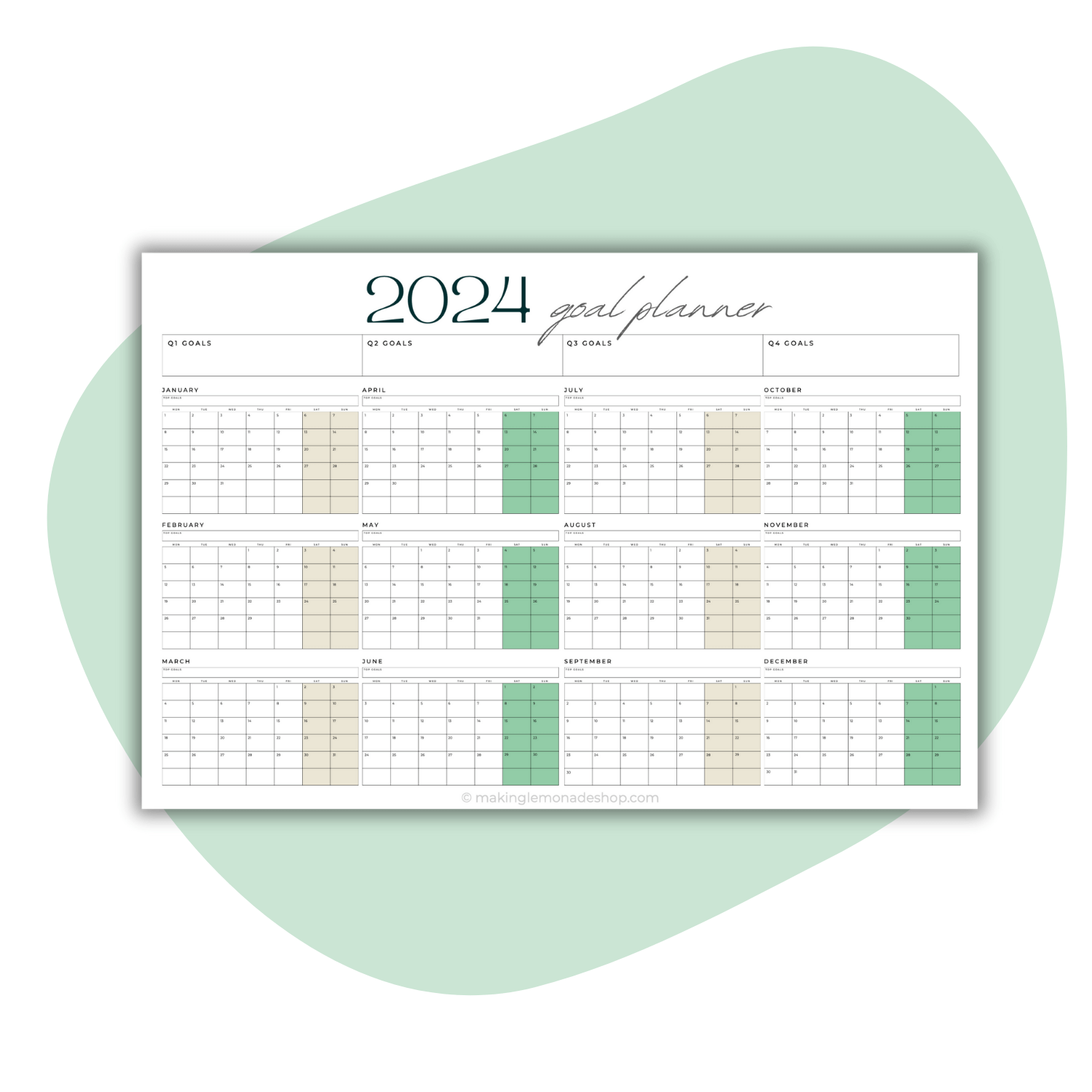 2024 large print wall calendar