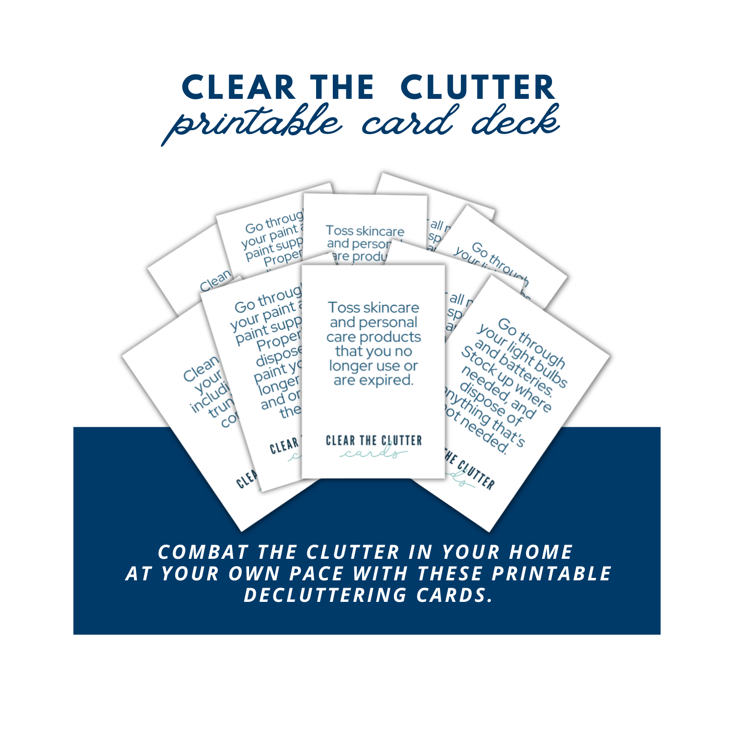Clear the Clutter Card Deck + Decluttering Bundle mockup