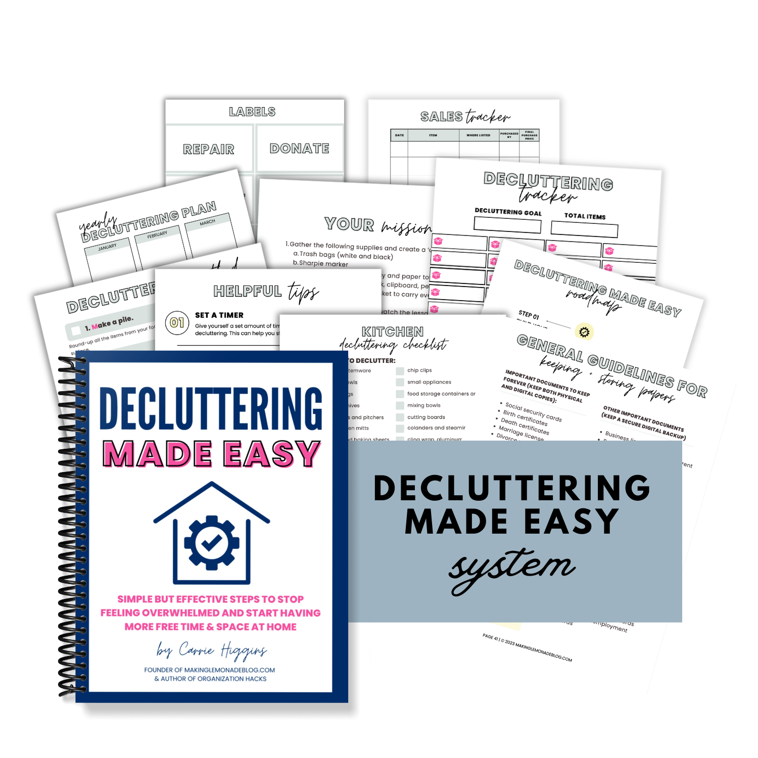 Mockup of Decluttering Made Easy system digital download
