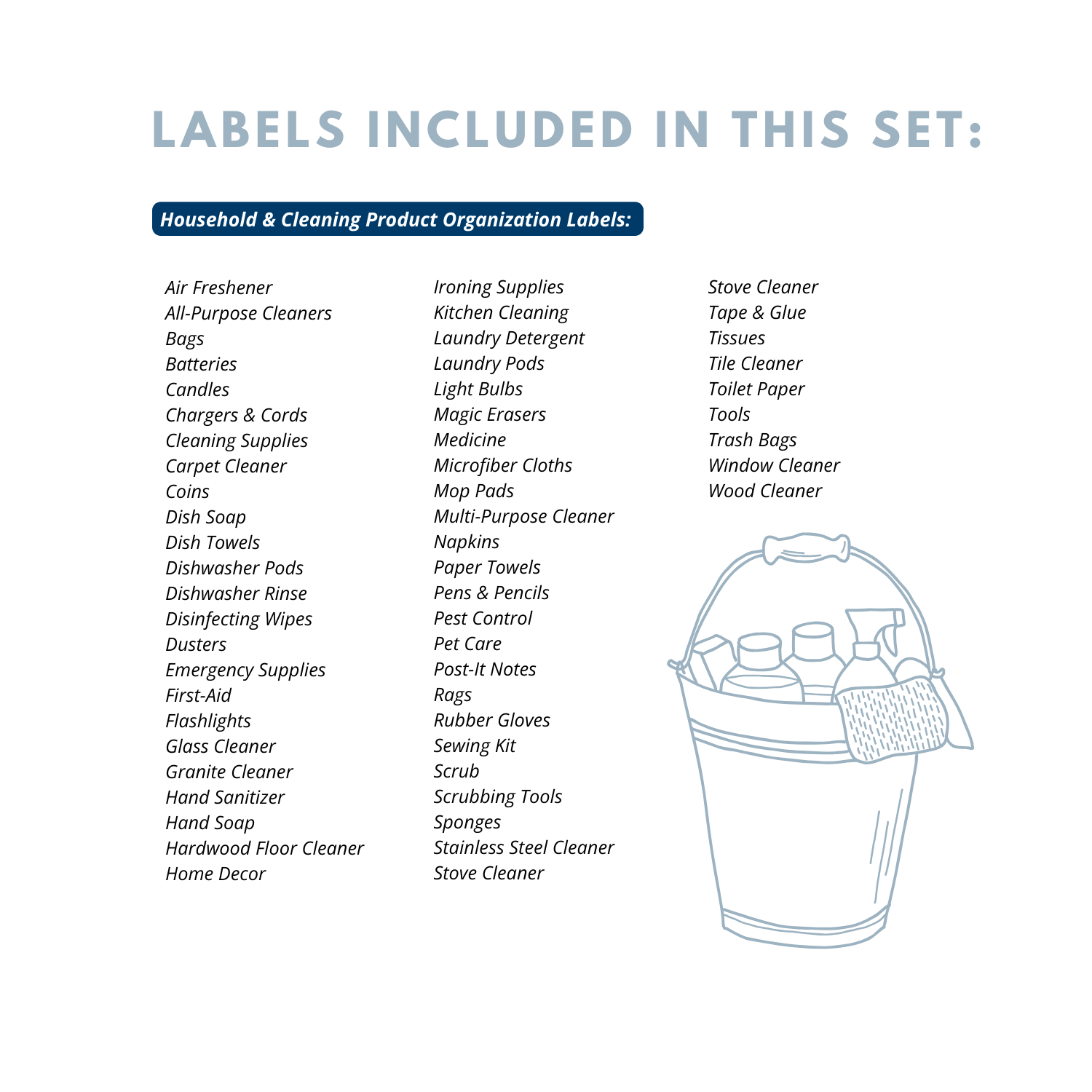 Household printable labels