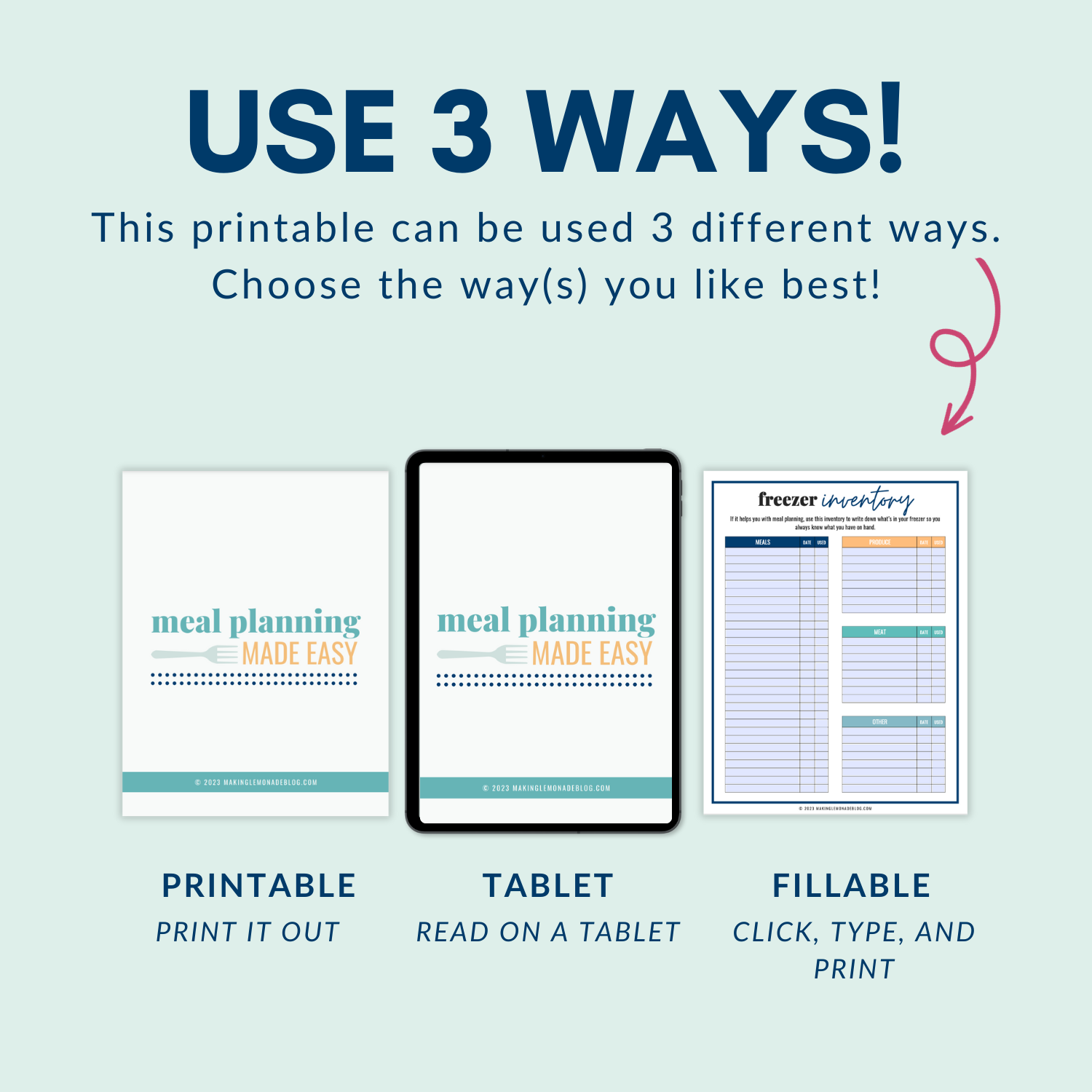 printable binder & recipes: meal planning made easy system digital downloae 