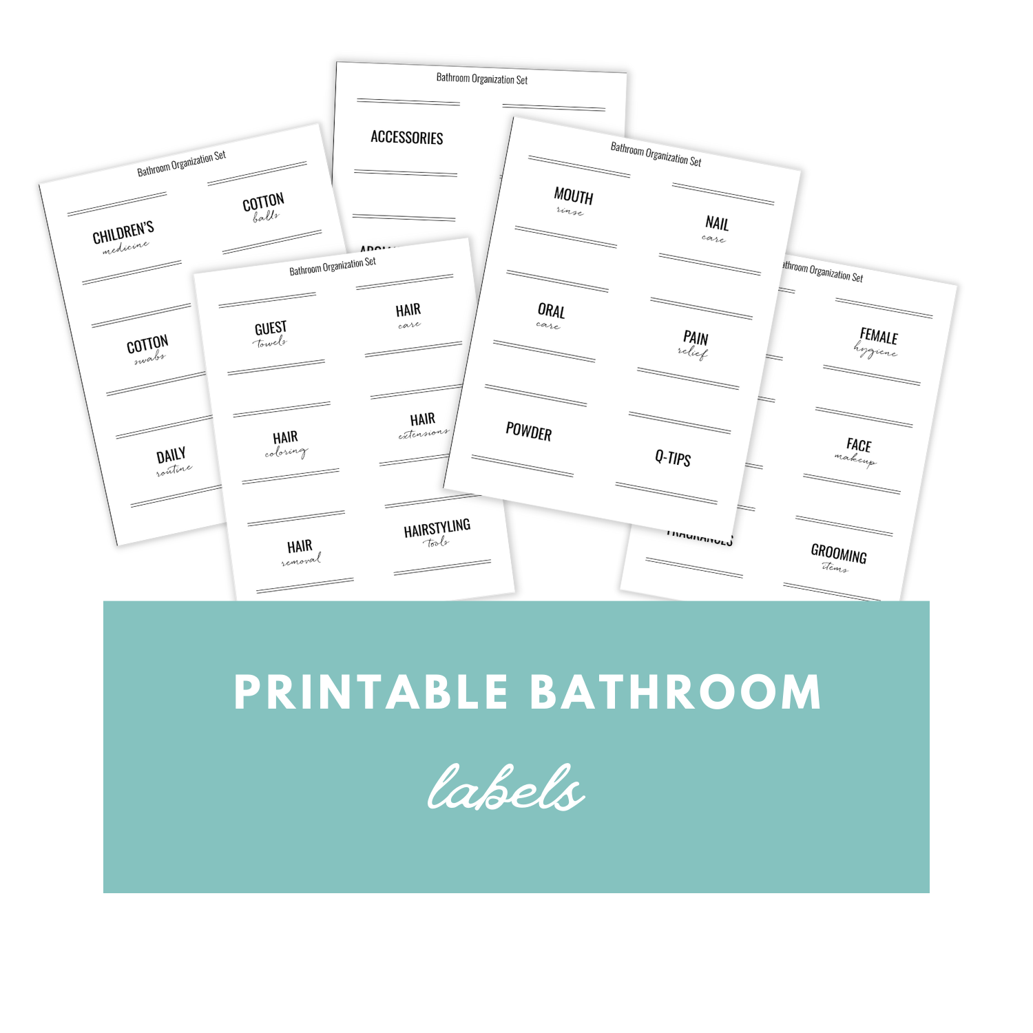 printable bathroom organizing labels | digital download