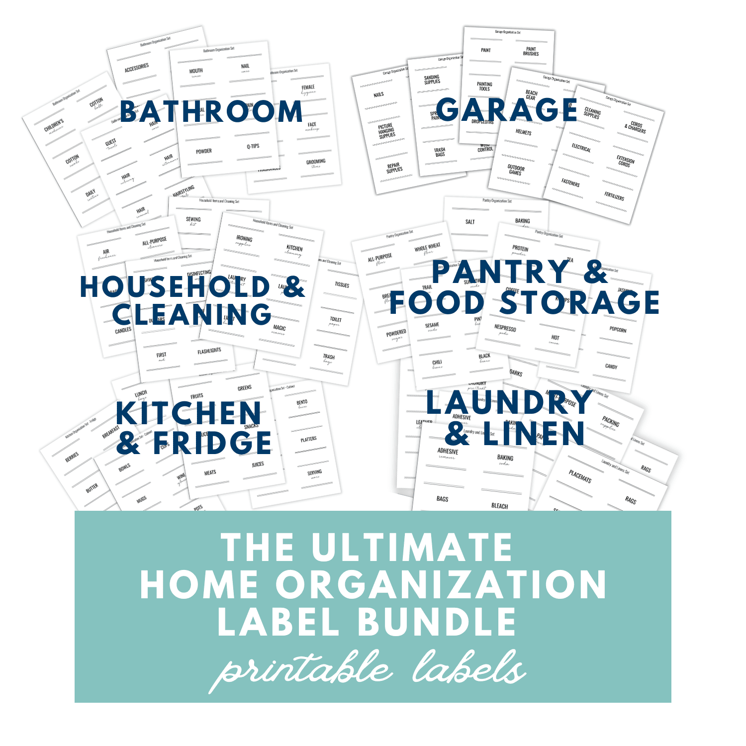 Printable Home Organization Label Bundle