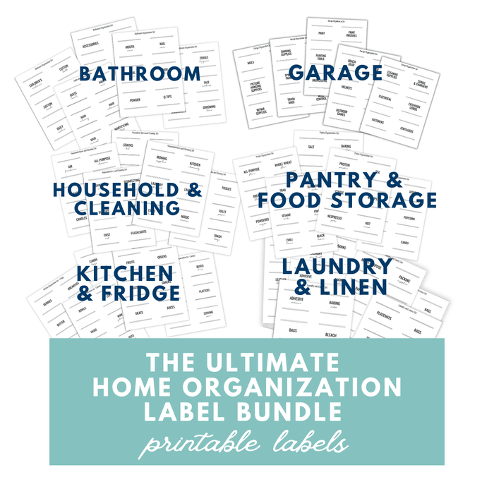 Organized Label Printable Home Organization Label Bundle