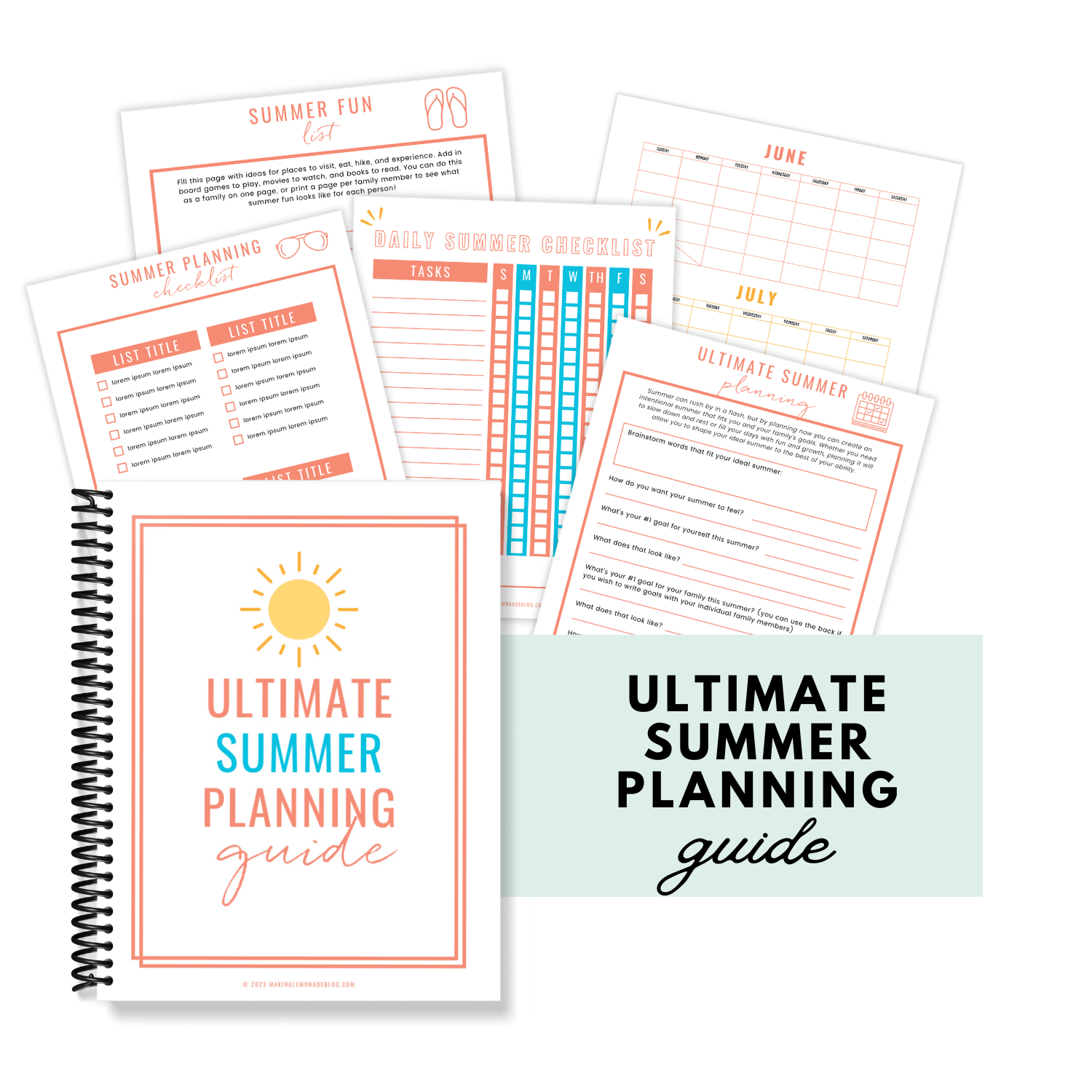 summer planning guide - help you plan an amazing summer