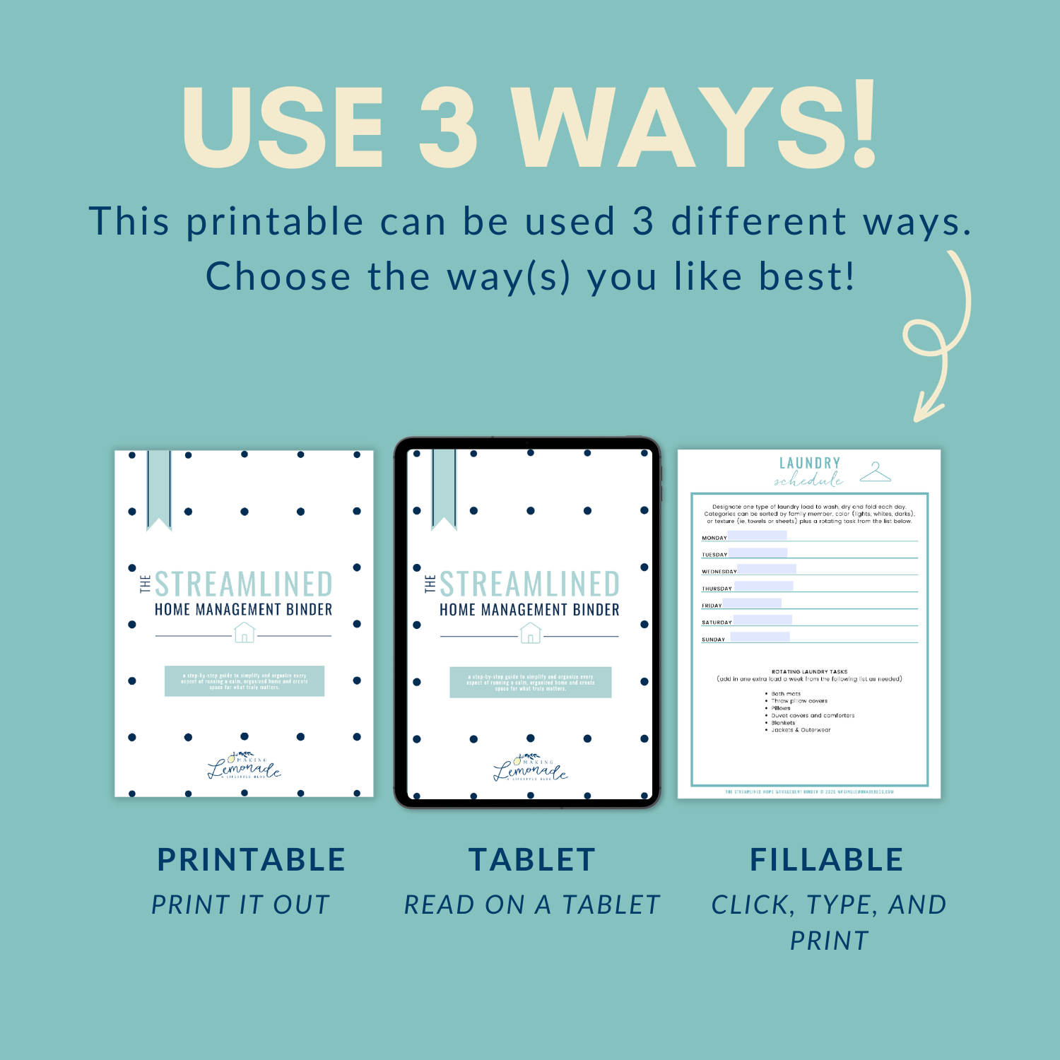 Home Management Binder Mockup printable digital