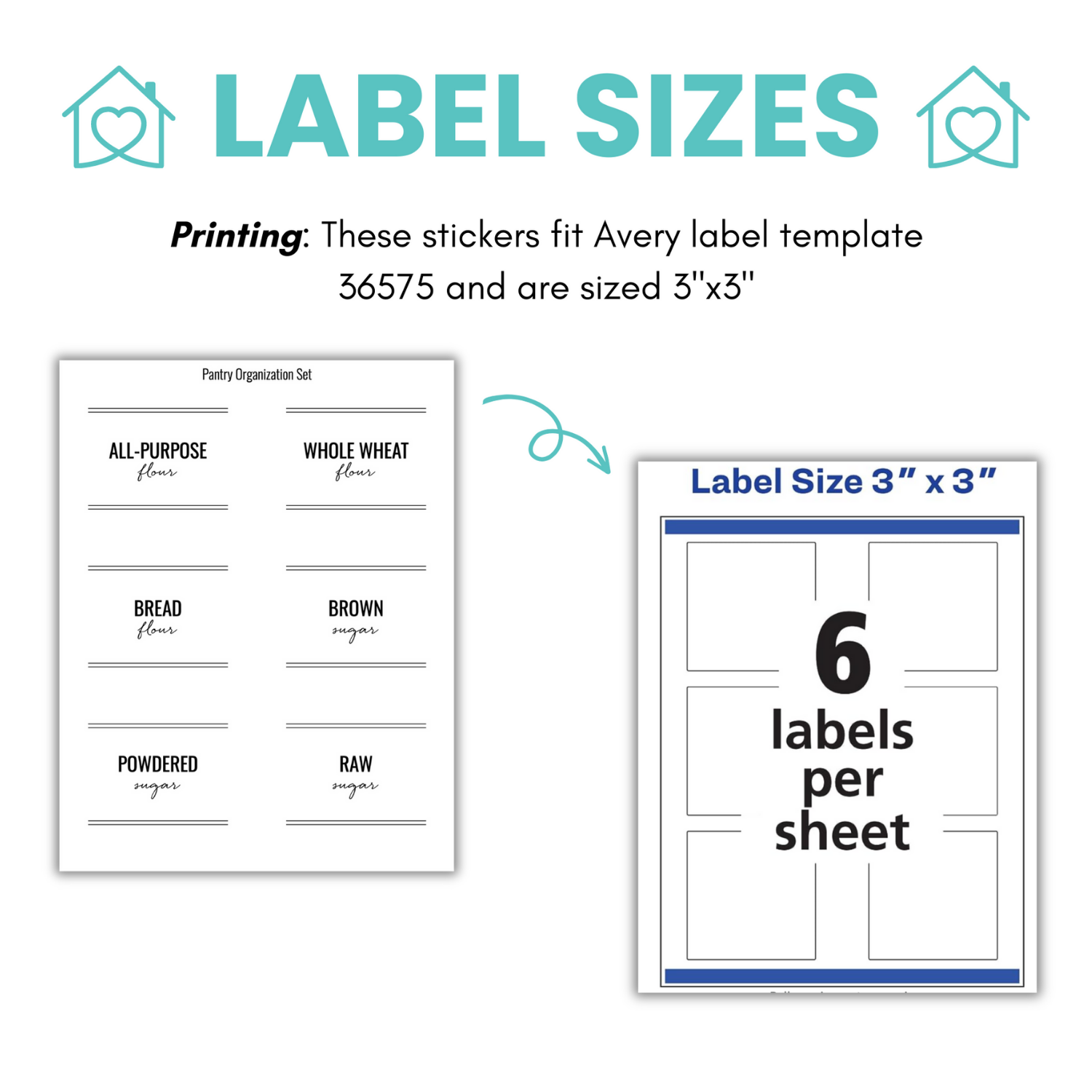 mockup of print at home home organization labels, white