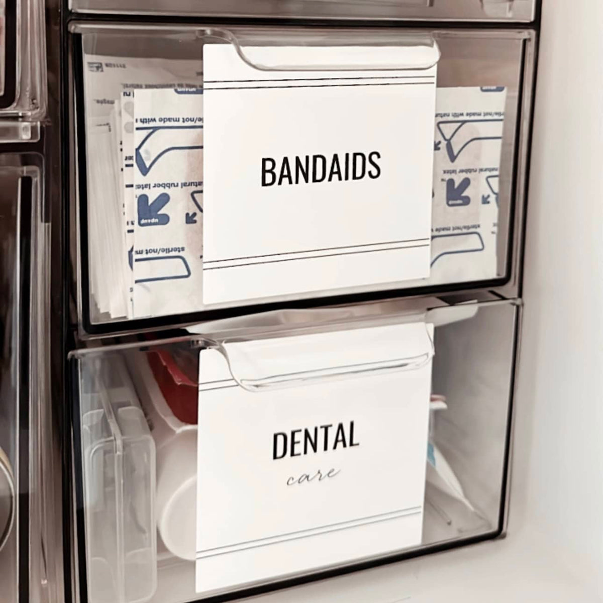 Printable Bathroom Organization Labels