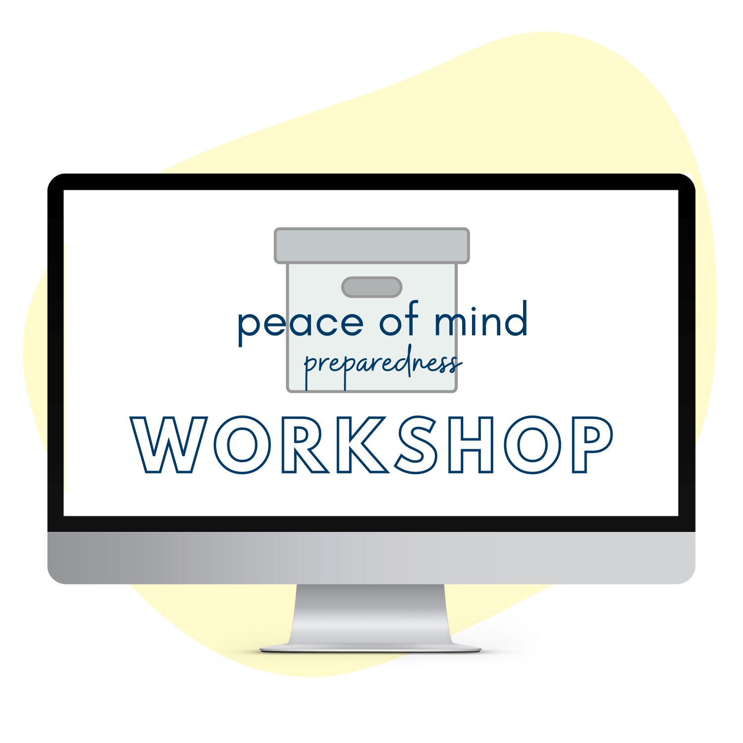 peace of mind workshop logo on computer screen